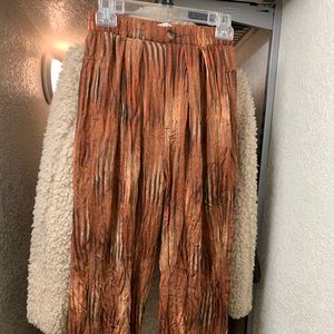 Orange button flowy pants
